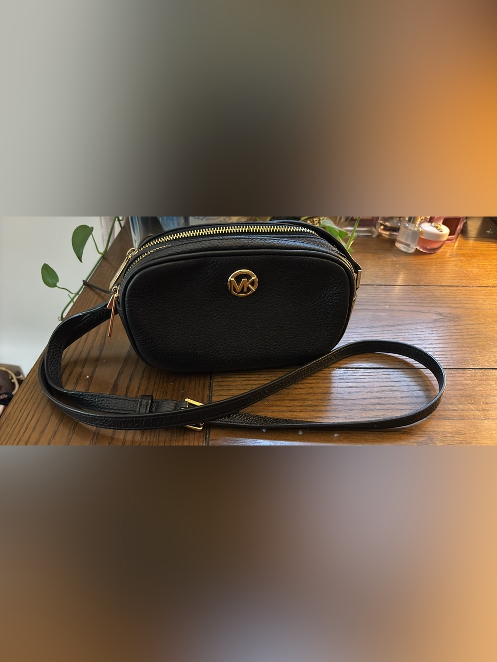 Michael Kors Black Pebbled Leather Crossbody Bag - Picture 1 of 11